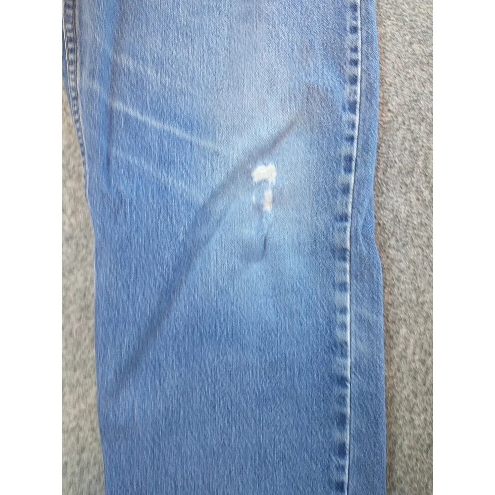 Levis 505 Regular Fit Straight Leg Jeans Mens 36x29 Medium Wash Denim Distressed